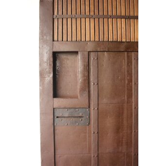 栗と鉄の格子蔵戸　W0239 