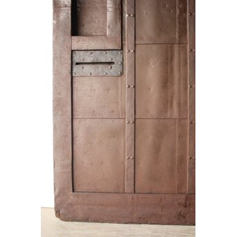 栗と鉄の格子蔵戸　W0239 