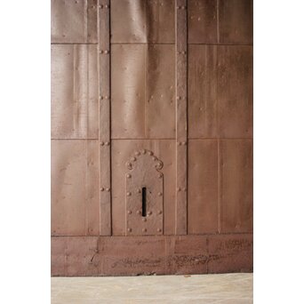 栗と鉄の格子蔵戸　W0239 