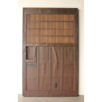 栗と鉄の格子蔵戸　W0239