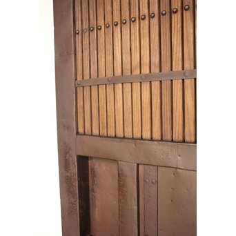 栗と鉄の格子蔵戸　W0239 