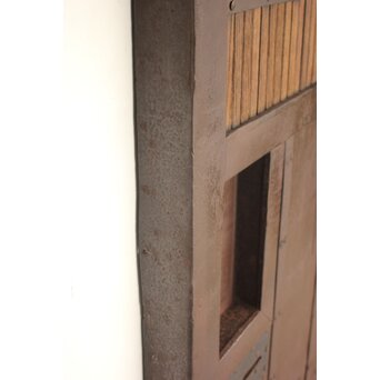 栗と鉄の格子蔵戸　W0239 