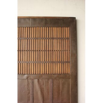 栗と鉄の格子蔵戸　W0239 