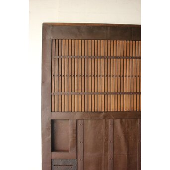 栗と鉄の格子蔵戸　W0239 