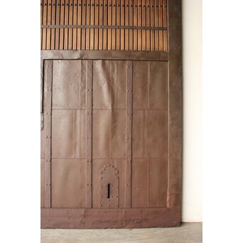 栗と鉄の格子蔵戸　W0239 