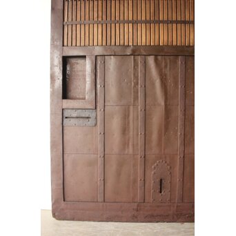 栗と鉄の格子蔵戸　W0239 