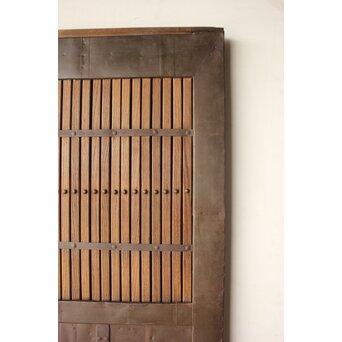 栗と鉄の格子蔵戸　W0239 