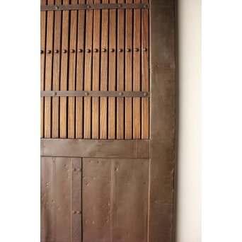 栗と鉄の格子蔵戸　W0239 