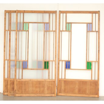 色アクリル 細分ガラス建具 4枚1組　GD0346