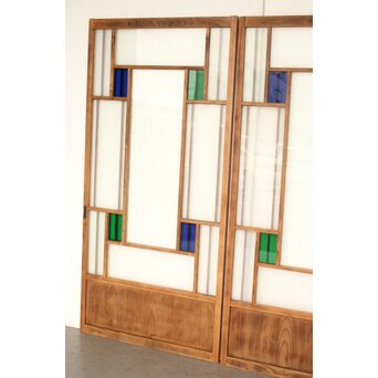 色アクリル 細分ガラス建具 4枚1組　GD0346 