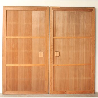 倣 渡辺崋山 墨梅図 板絵 引戸 2枚1組　B1120 ウラ