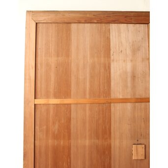 倣 渡辺崋山 墨梅図 板絵 引戸 2枚1組　B1120 