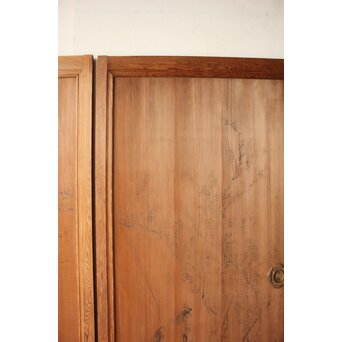 倣 渡辺崋山 墨梅図 板絵 引戸 2枚1組　B1120 