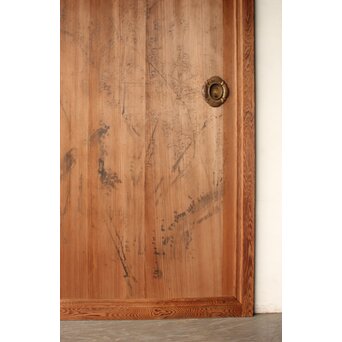 倣 渡辺崋山 墨梅図 板絵 引戸 2枚1組　B1120 