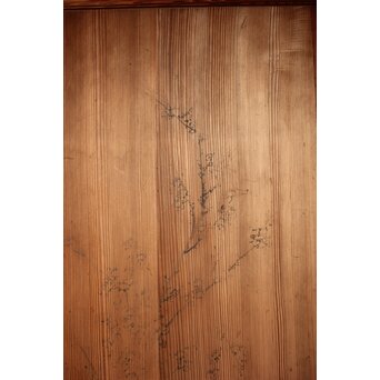 倣 渡辺崋山 墨梅図 板絵 引戸 2枚1組　B1120 