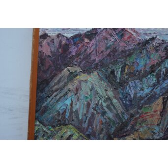 王路 山岳風景 油彩　Z814 