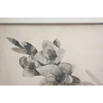 堀文子 墨絵『花』 Z817 