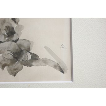 堀文子 墨絵『花』 Z817 