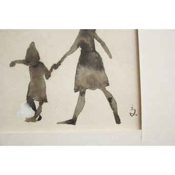 堀文子 墨絵『人物』 Z820 