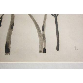 堀文子 墨絵『蕨』 Z822 