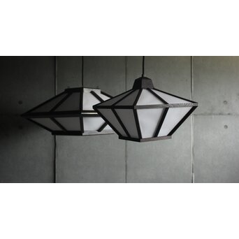 吉田璋也 ダイアモンド幾何学ペンダント照明　A559 同手と並べて