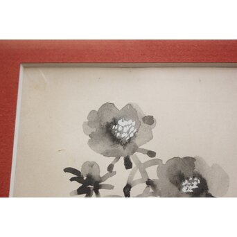 堀文子 墨絵『松葉ぼたん』 Z828 