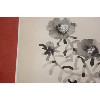 堀文子 墨絵『松葉ぼたん』 Z828 