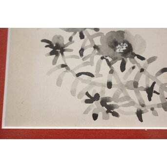 堀文子 墨絵『松葉ぼたん』 Z828 