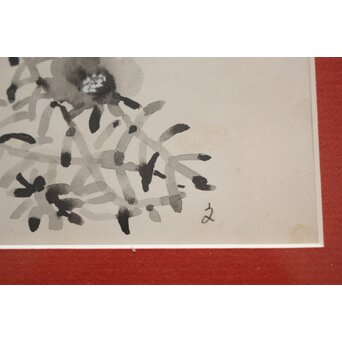 堀文子 墨絵『松葉ぼたん』 Z828 