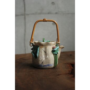 森有節 萬古焼 蓮型急須　P638