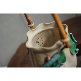 森有節 萬古焼 蓮型急須　P638 