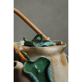 森有節 萬古焼 蓮型急須　P638 