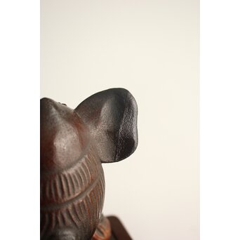 大垣昌訓 唐物写 乾漆玉取獅子香炉 共箱　Q403 