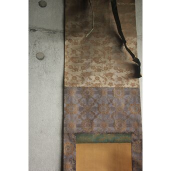 倣 酒井抱一 鶴図 絹本掛軸　Z832 