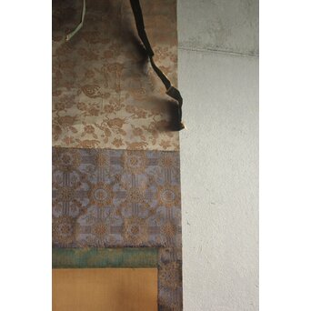 倣 酒井抱一 鶴図 絹本掛軸　Z832 