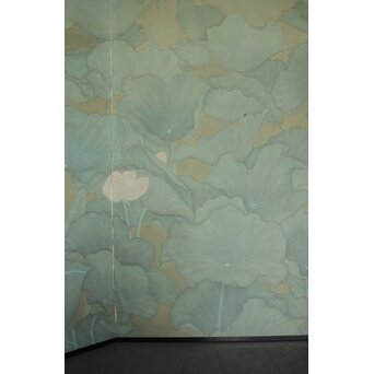 蓮 絹本屏風　Z835 