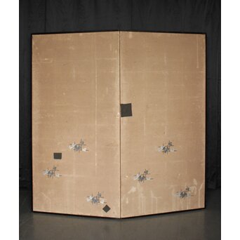 蓮 絹本屏風　Z835 