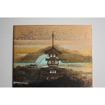 不染鉄 薬師寺 色紙額装　Z836 