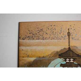 不染鉄 薬師寺 色紙額装　Z836 