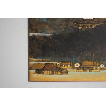 不染鉄 薬師寺 色紙額装　Z836 