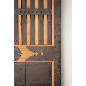 総欅 鉄格子蔵戸　W0248 