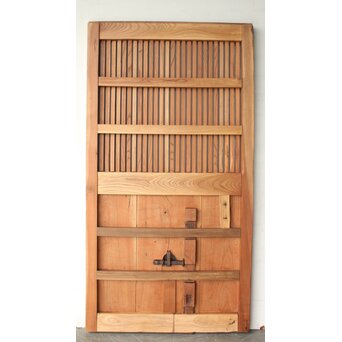 総欅 鉄格子蔵戸　W0248 ウラ