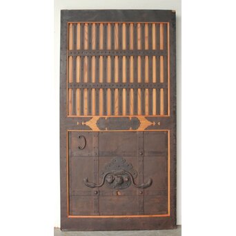 総欅 鉄格子蔵戸　W0248