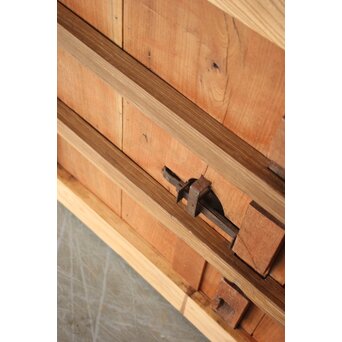 総欅 鉄格子蔵戸　W0248 