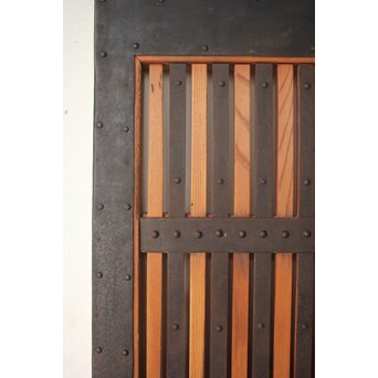 総欅 鉄格子蔵戸　W0248 