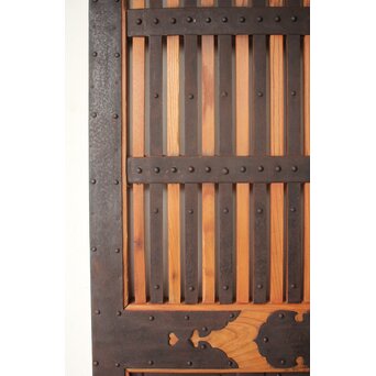 総欅 鉄格子蔵戸　W0248 