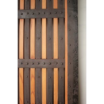 総欅 鉄格子蔵戸　W0248 