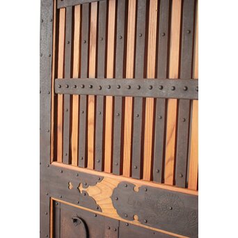 総欅 鉄格子蔵戸　W0248 