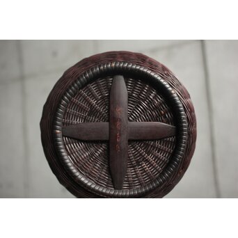 二代 前田竹房斎 磁器写竹籠　U412 