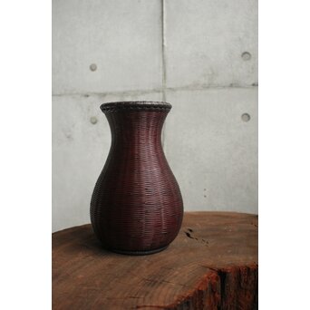 二代 前田竹房斎 磁器写竹籠　U412